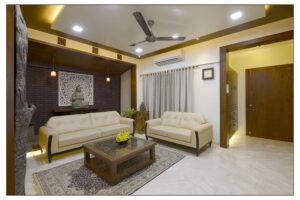 Modern Living Room Seamlessly Extends into a Family Space