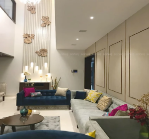 High Ceiling Contemporary Living Room is Magical