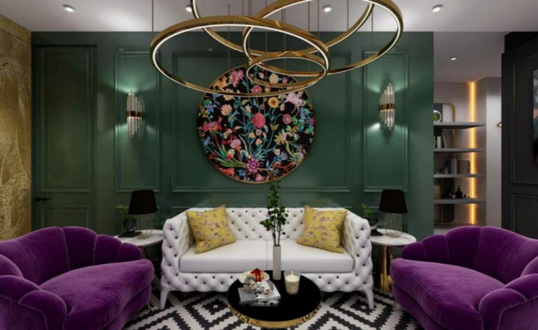 Art-Deco Style Interiors in a Living Room
