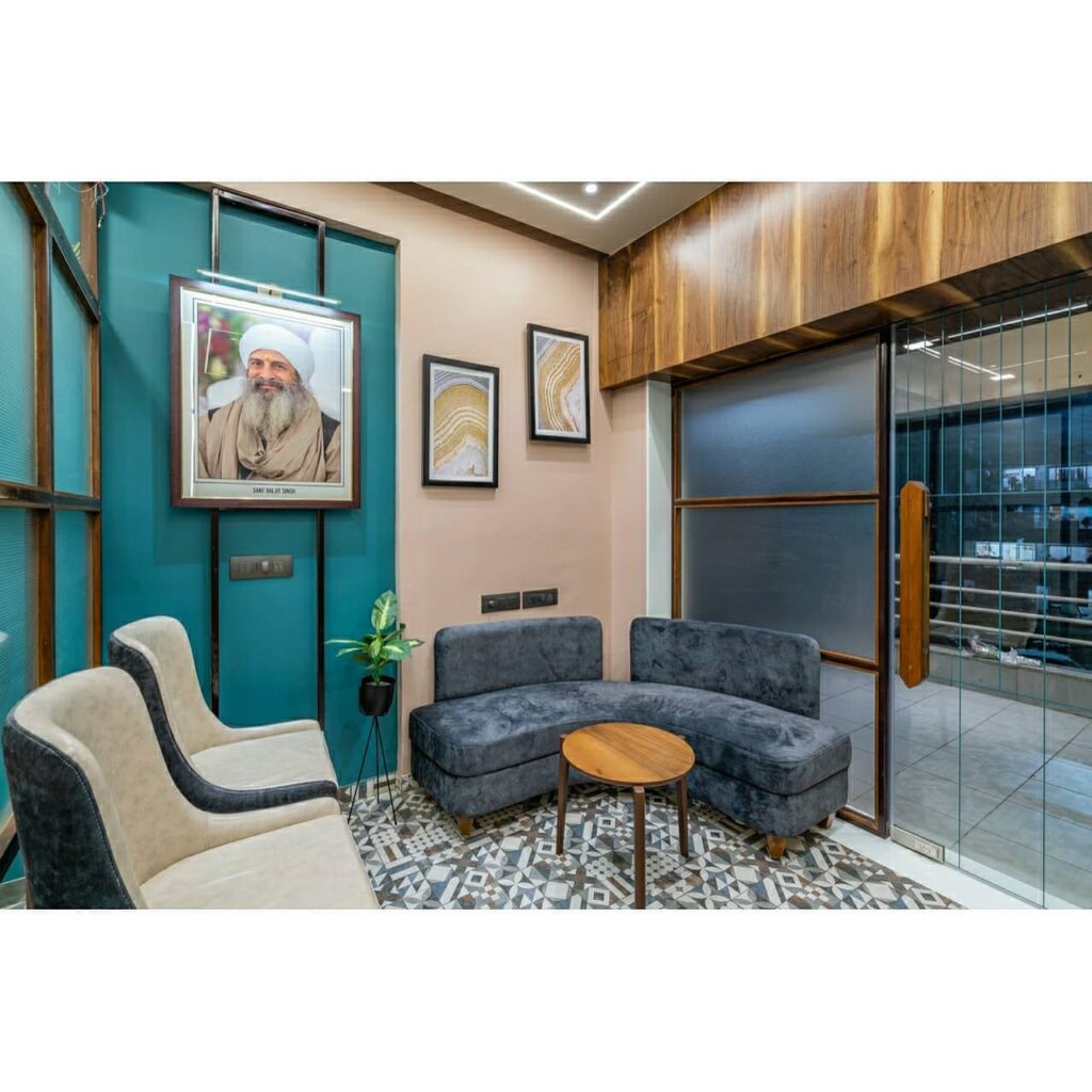 Modern Seating Area Features a Stylish High-Back Chairs