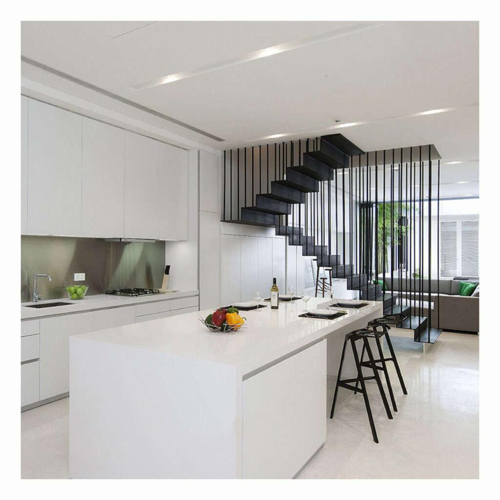 Modern Interior Space with a Striking Staircase