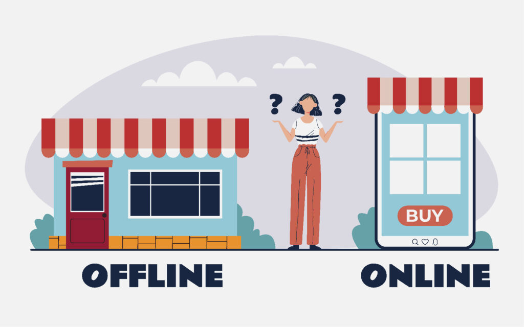 Online Shopping vs Offline Shopping for Home Décor Infographic