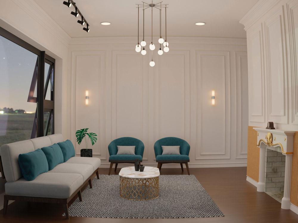 Pendant Lights in Luxury Home Interior