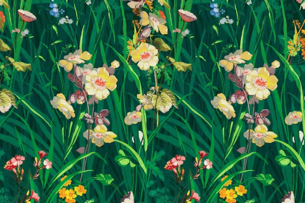 Bright Painterly Wildflower Wallpaper with Modern Energy