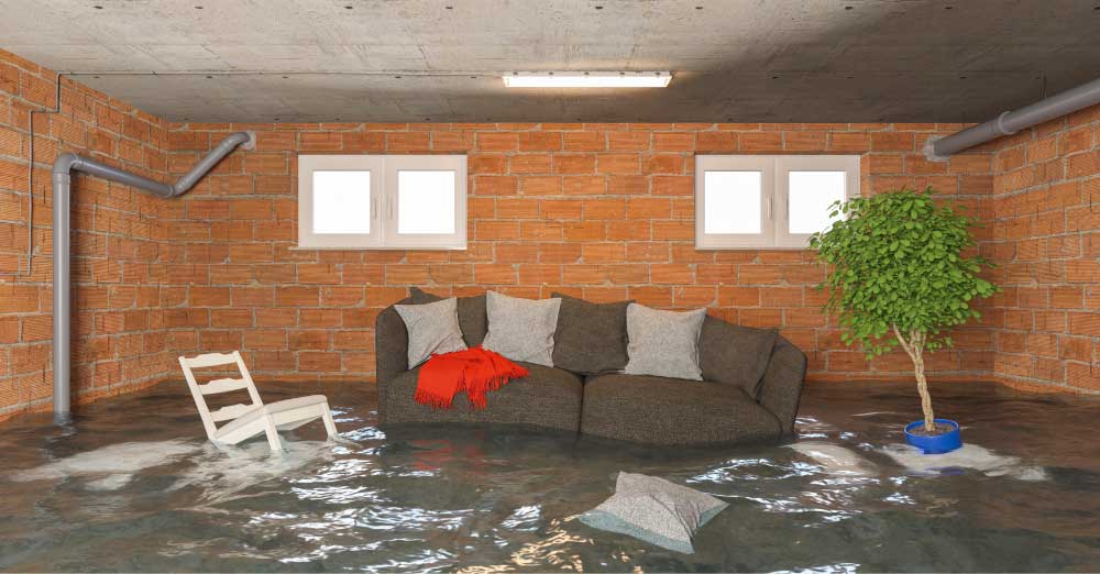 Flooded Basement of Urban Home