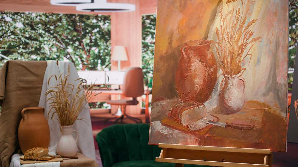 Focal Wall with Hand-Painted Artwork