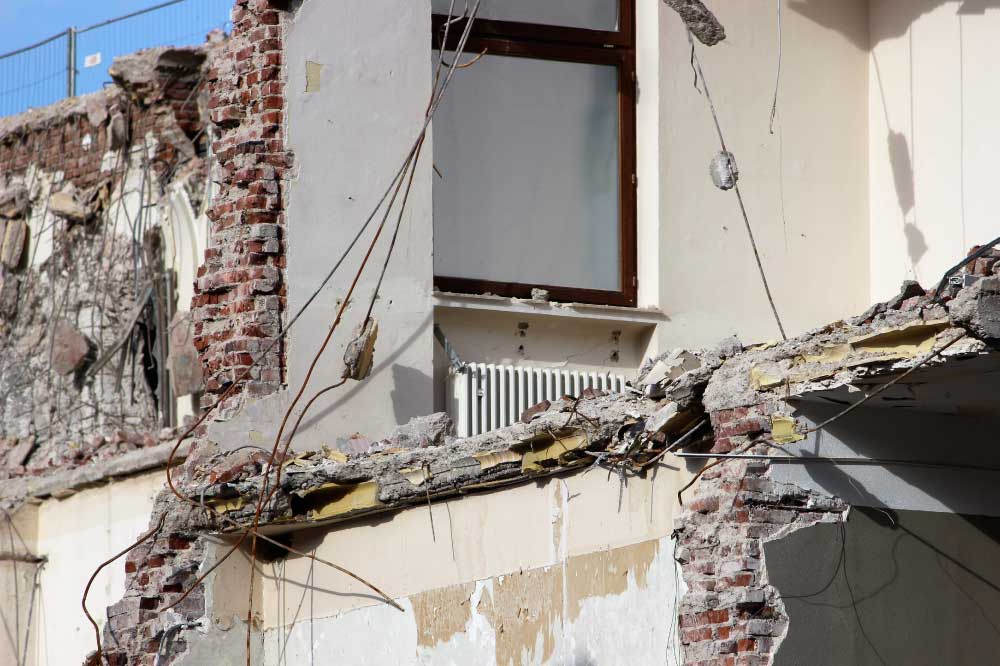 House Damaged by Earthquake