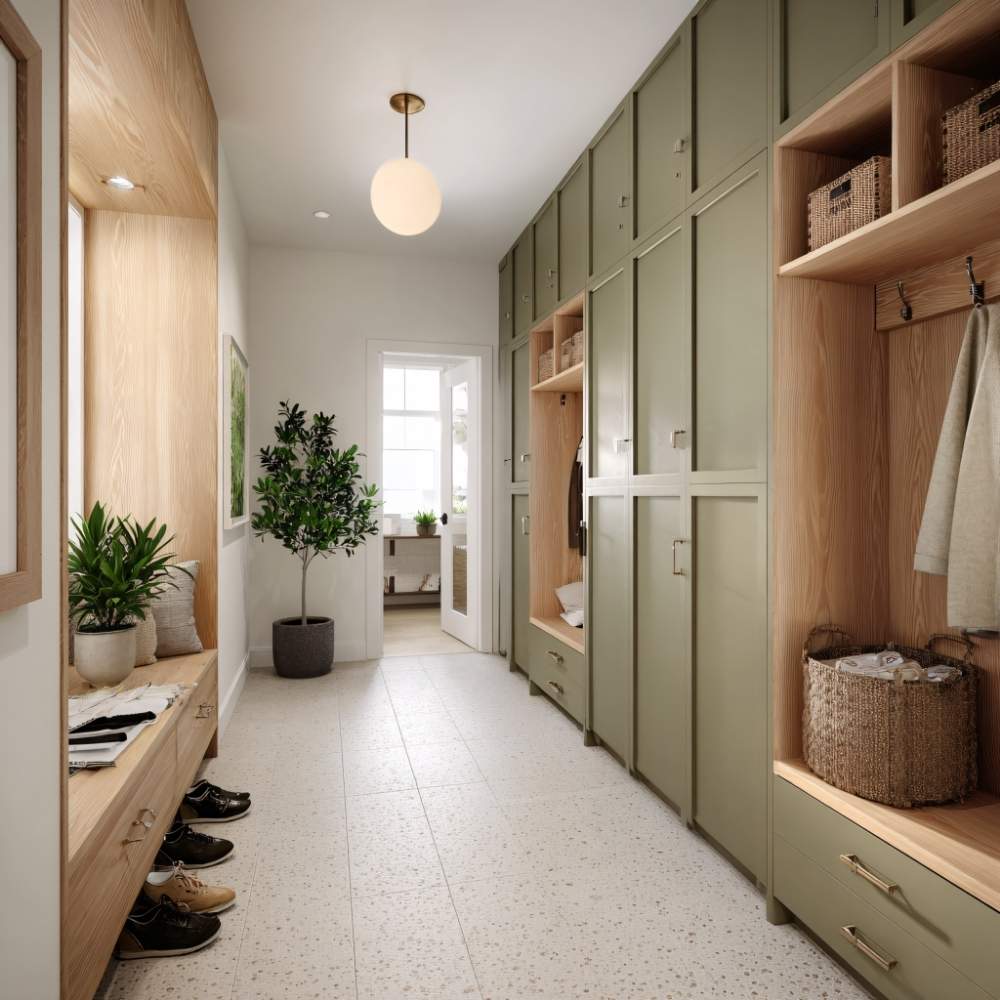 Overhead Lighting in Entry Mudrooms