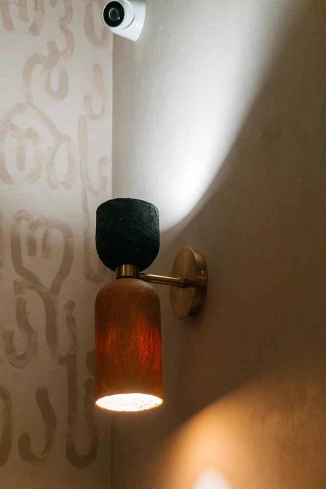 Wall Sconce Near Bench