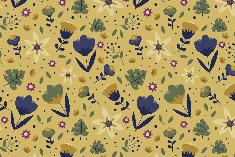 Wild Meadow Scatter Wallpaper with a Hand-Drawn Look