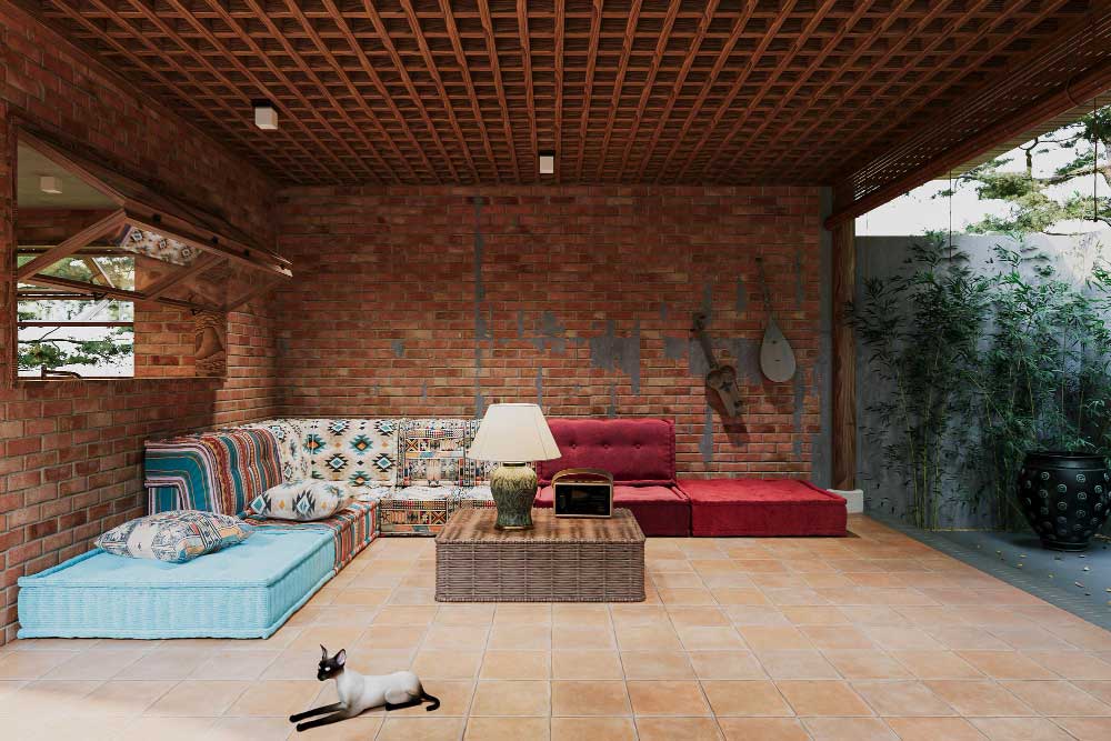 Living Room Terracotta Tiles