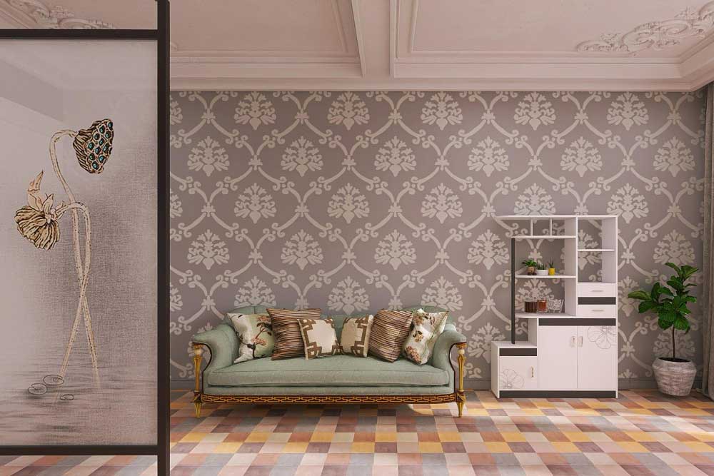 Modern Interior Design with Vintage Wallpaper Modern Interior Design with Vintage Wallpaper