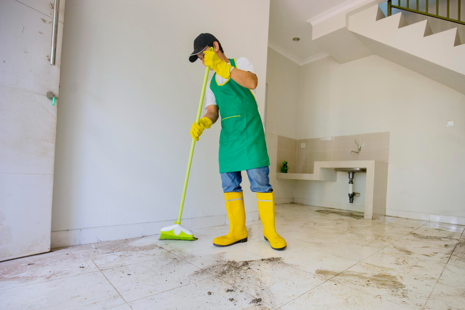 Handy Professional Cleaning Up After Repair