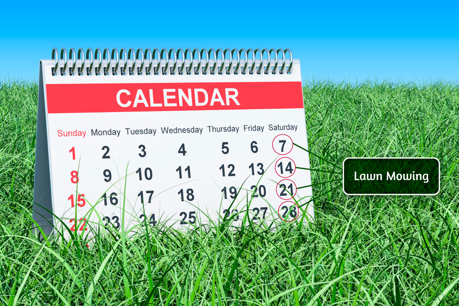 Weekly Lawn Mowing Schedule